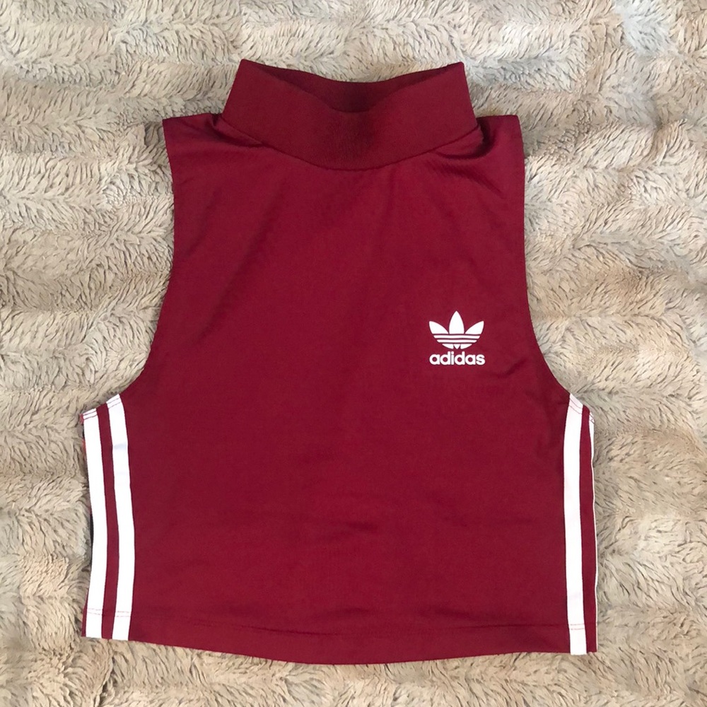 Rita Ora ADIDAS retro cropped muscle tank